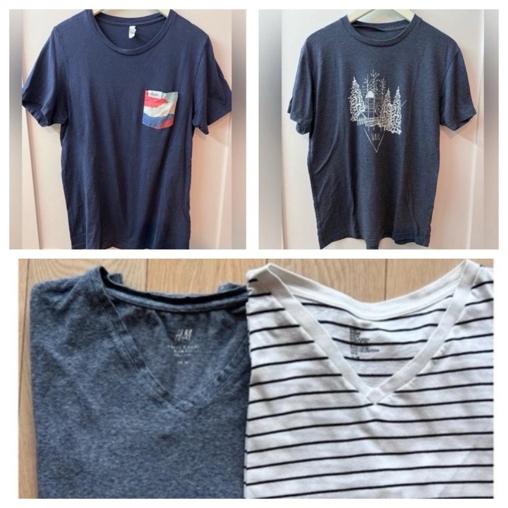 Bundle of 4 Men’s Graphic and Striped T-Shirts Set. All size Mdeium - Picture 1 of 8
